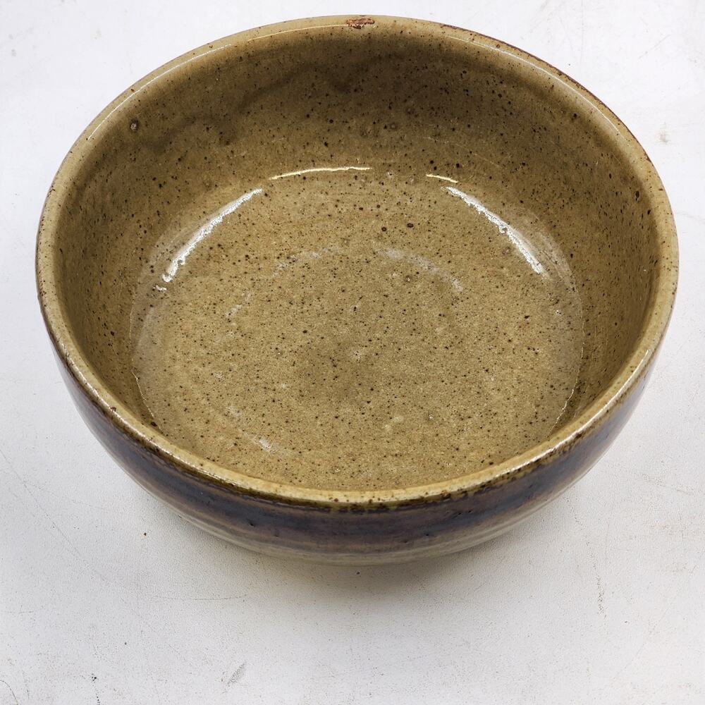 Studio Pottery Speckled Stoneware Bowl Hand Turned Glazed 6" x 2" Vintage